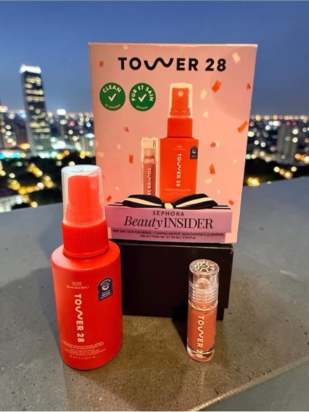 Tower 28 Setting Spray & Lip Gloss Duo - Coral Orange
